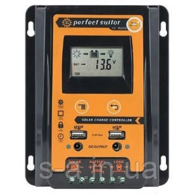 PVSC30A 30А 12/24В Контролер заряду сонячних батарей (модулей) з Дисплеєм + 2 USB Контролер заряду