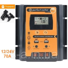 PVSC70A 70А 12/24В Контролер заряду сонячних батарей (модулів) з Дисплеєм + 2USB Контролер заряду