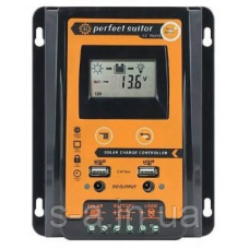 PVSC30A 30А 12/24В Контролер заряду АКБ сонячних батарей (модулів) з Дисплеєм + 2USB Контролер заряду