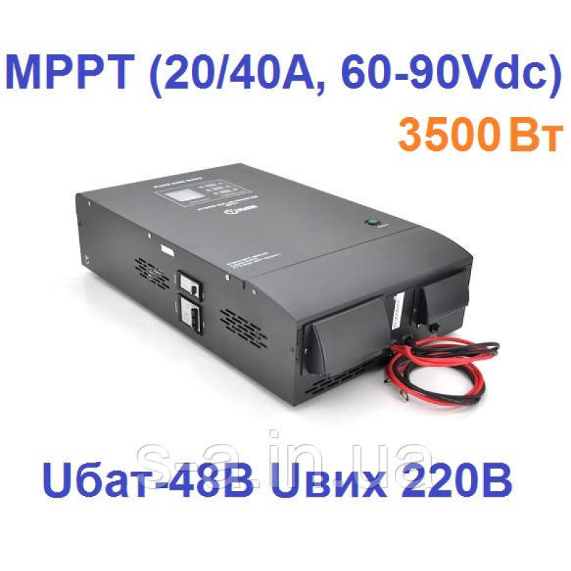 Гібридний сонячний інвертор Europower RTSWm-MPPT-5000LCD, 3500W, 48 V, струм заряду 20/40A, 140-275V, MPPT