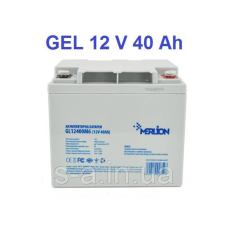 40Аг GEL Акумуляторна батарея MERLION GL12400M6 12 V 40 Ah (198 x 165 x 170 ) White Q1/96