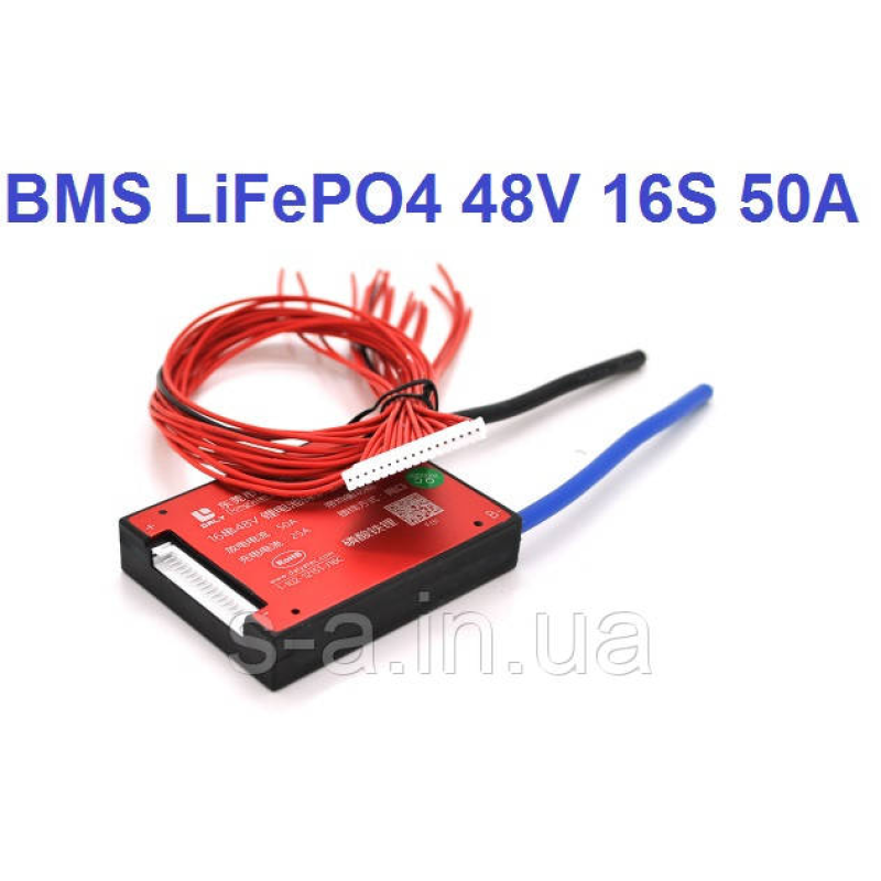 50A BMS контролер плата DaLy LiFePO4 48V 16S 50A симетрія