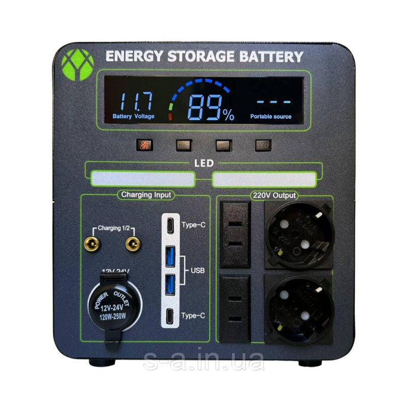 Портативна зарядна станція Energy Storage 600 Вт (513Вт/год) з літій-іонною батареєю 40А/год
