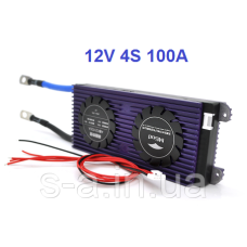 100A 12В BMS контролер плата HeYo LiFePO4 12V 4S 100A симетрія