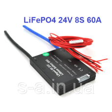 60A BMS контролер плата HeYo LiFePO4 24V 8S 60A симетрія