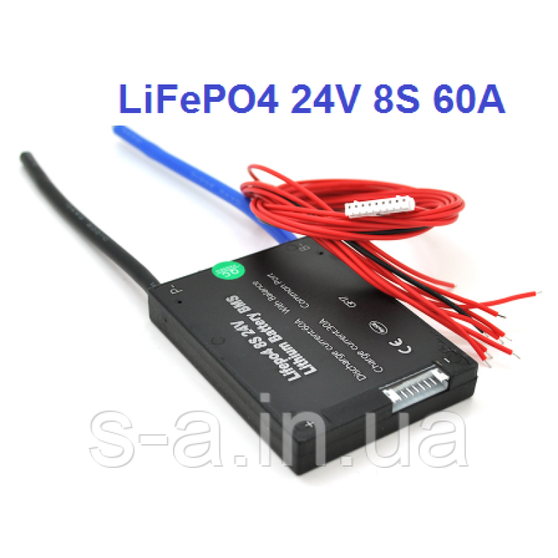 60A BMS контролер плата HeYo LiFePO4 24V 8S 60A симетрія 60A BMS контролер плата HeYo LiFePO4 24V 8S 60A симетрія