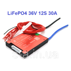30А 36В BMS контролер заряд-розряд плата DaLy LiFePO4 36V 12S 30A симетрія