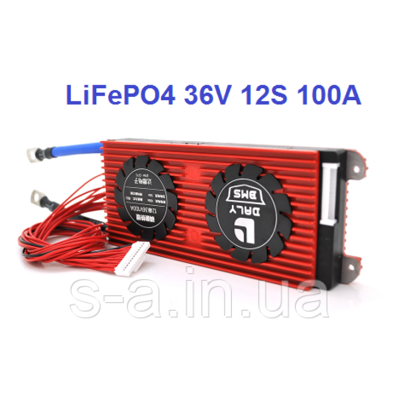 100А 36В BMS контролер заряд-розряд плата DaLy LiFePO4 36V 12S 100A симетрія