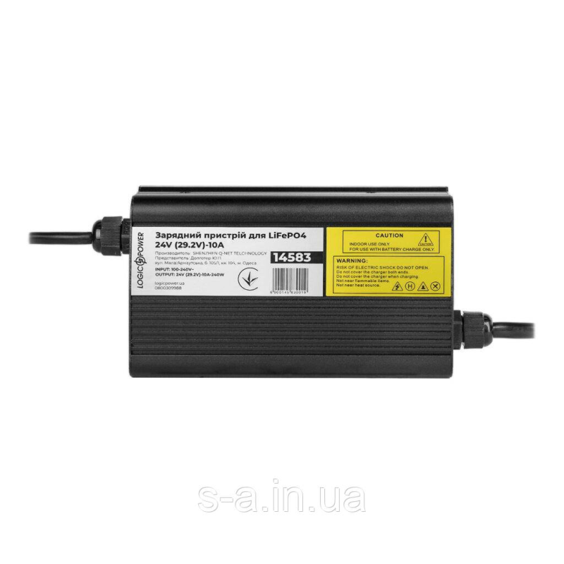 LiFePO4 Зарядний пристрій для акумуляторів LiFePO4 24V(29,2V)-10A-240W LiFePO4 Зарядний пристрій для акумуляторів LiFePO4 24V(29,2V)-10A-240W