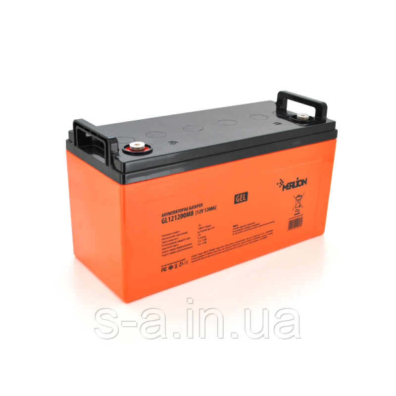 120Ач GEL Акумуляторна батарея MERLION GL121200M8 12 V 120 Ah (407 x 176 x 225)
