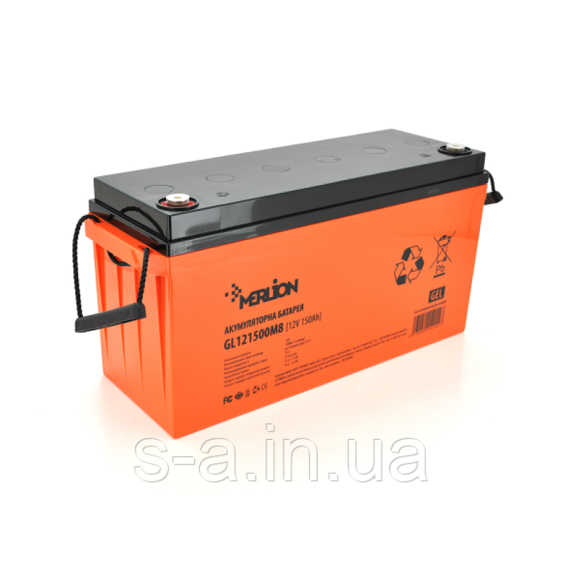 200А*г GEL Акумуляторна батарея MERLION GL122000M8 12 V 200 Ah ( 522 х 240 х 219 ) Q1/18