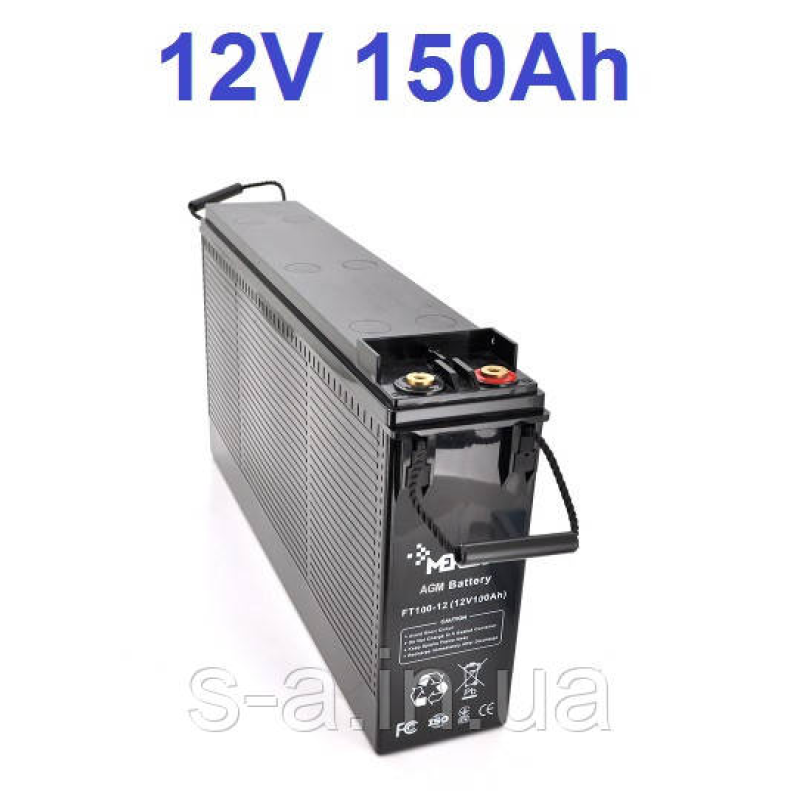 150Ah Гелева акумуляторна батарея MERLION GEL FTG-12150 12V 150Ah ( 567*110*283 ) Q1 44.5 кг