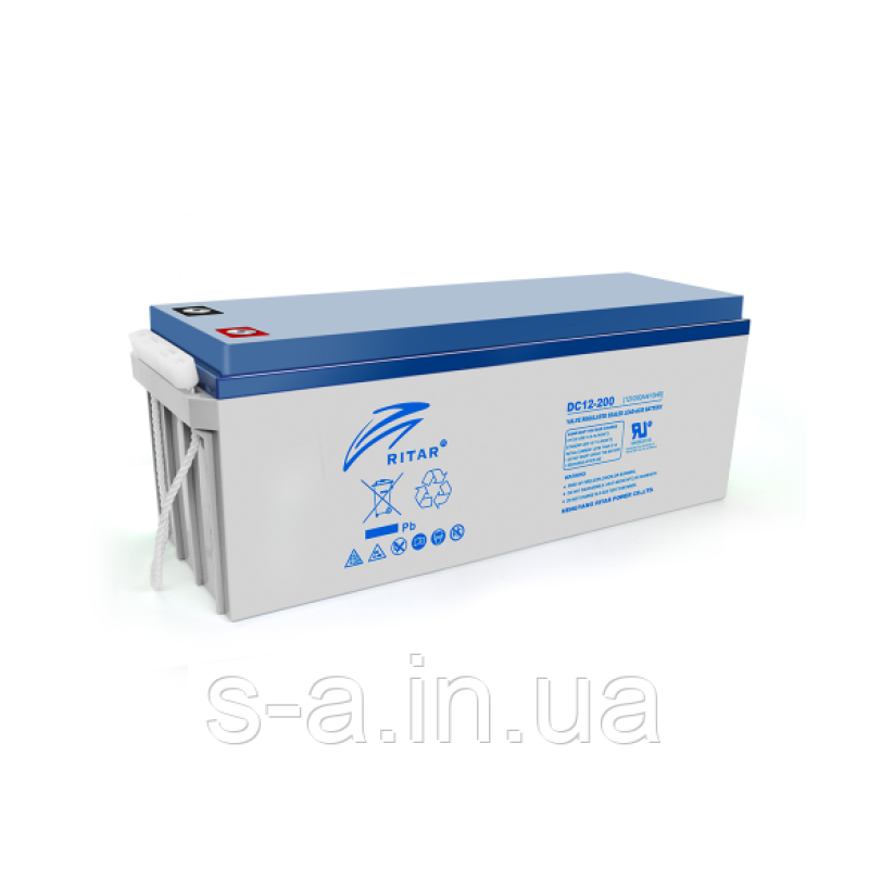 Акумуляторна батарея AGM RITAR DC12-200, Gray Case, 12V 200Ah ( 522 х 240 х 219 (224) ) Q1