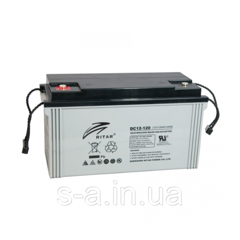 Акумуляторна батарея AGM RITAR DC12-120, Gray Case, 12V 120Ah ( 407 x 177 x 225 ) Q1