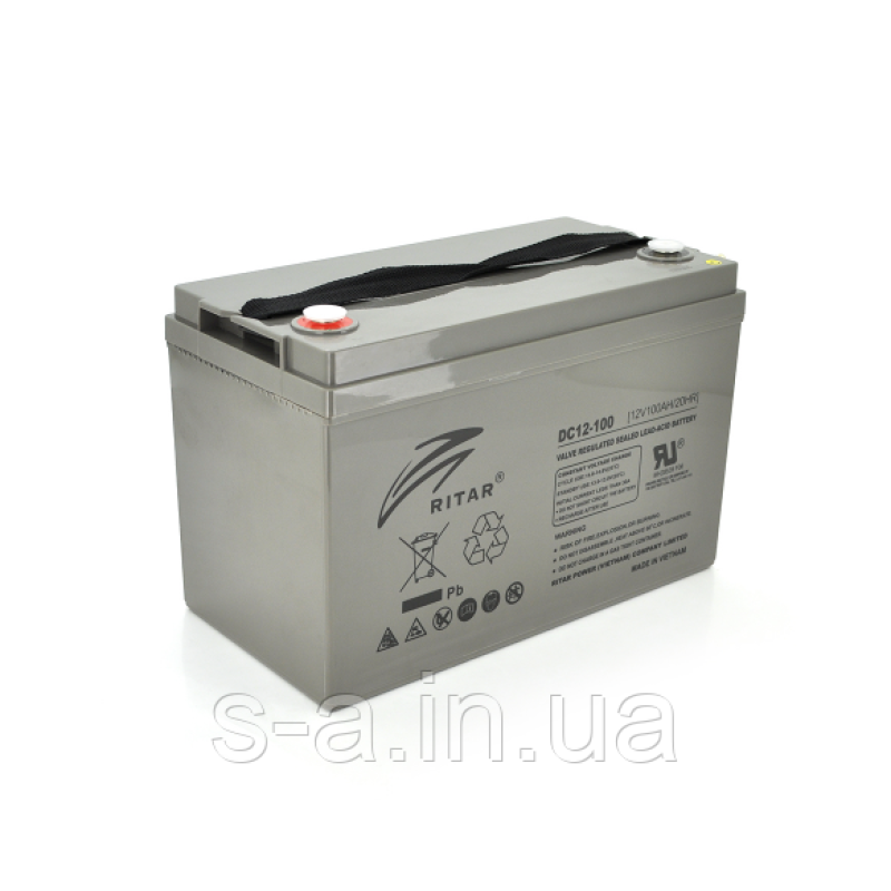 Акумуляторна батарея AGM RITAR DC12-100, Gray Case, 12V 100Ah ( 328 x 172 x 215 (220) Q1
