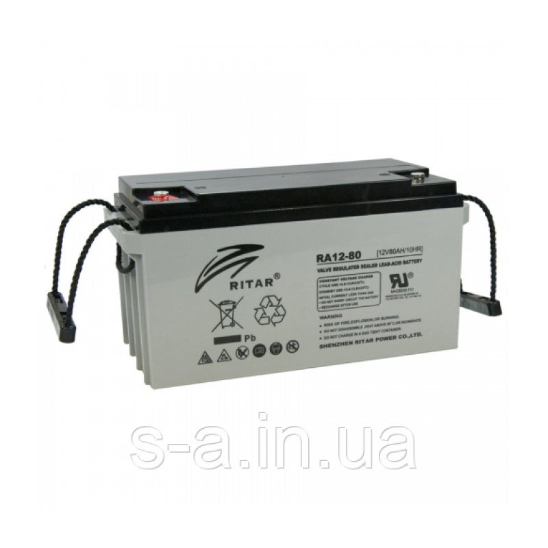 Акумуляторна батарея AGM RITAR DC12-80, Gray Case, 12V 80Ah ( 350 x 167 x 182 ) Q1