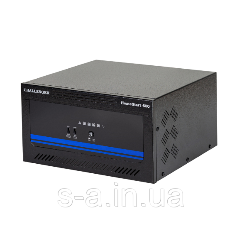 ДБЖ з правильною синусойдой Challenger HomeStart 600 (480W), 12V під зовнішній акумулятор, струм заряду 10А/20А