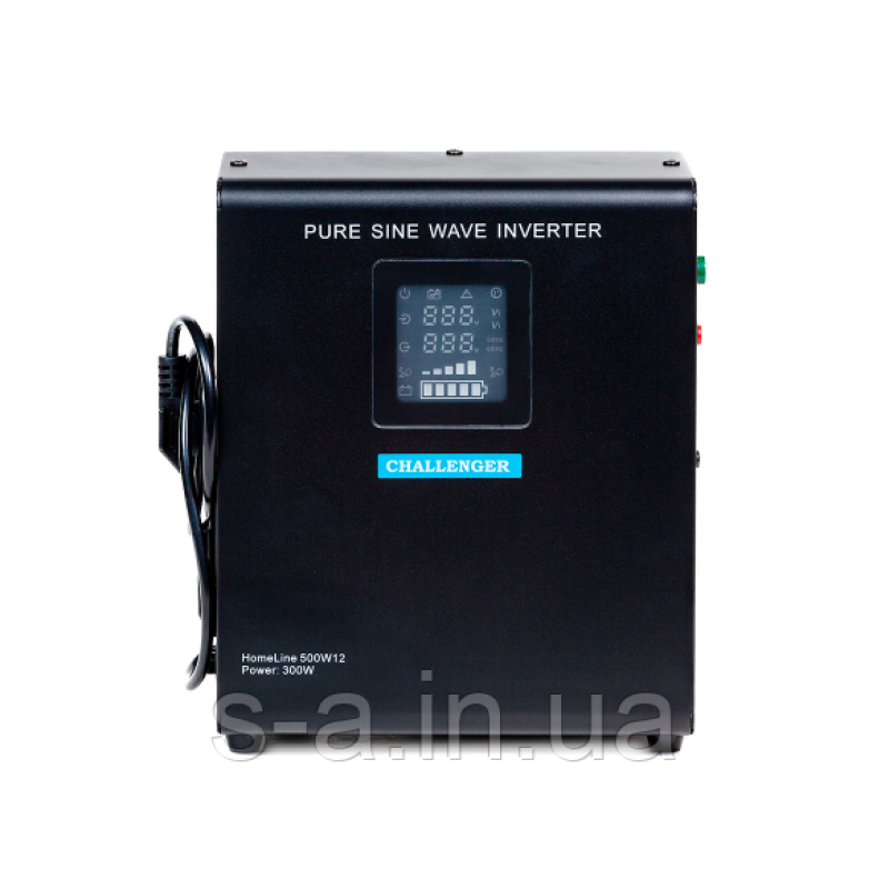 ДБЖ з правильною синусойдой Challenger HomeLine 1500W12 (1050W), 12V під зовнішній акумулятор, струм заряду 10А/1