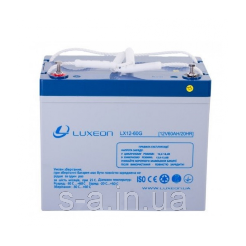 60Ah GEL Акумуляторна батарея 12V 60,0 Ah GEL Luxeon LX12-60G для систем резервного та автономного живлення,