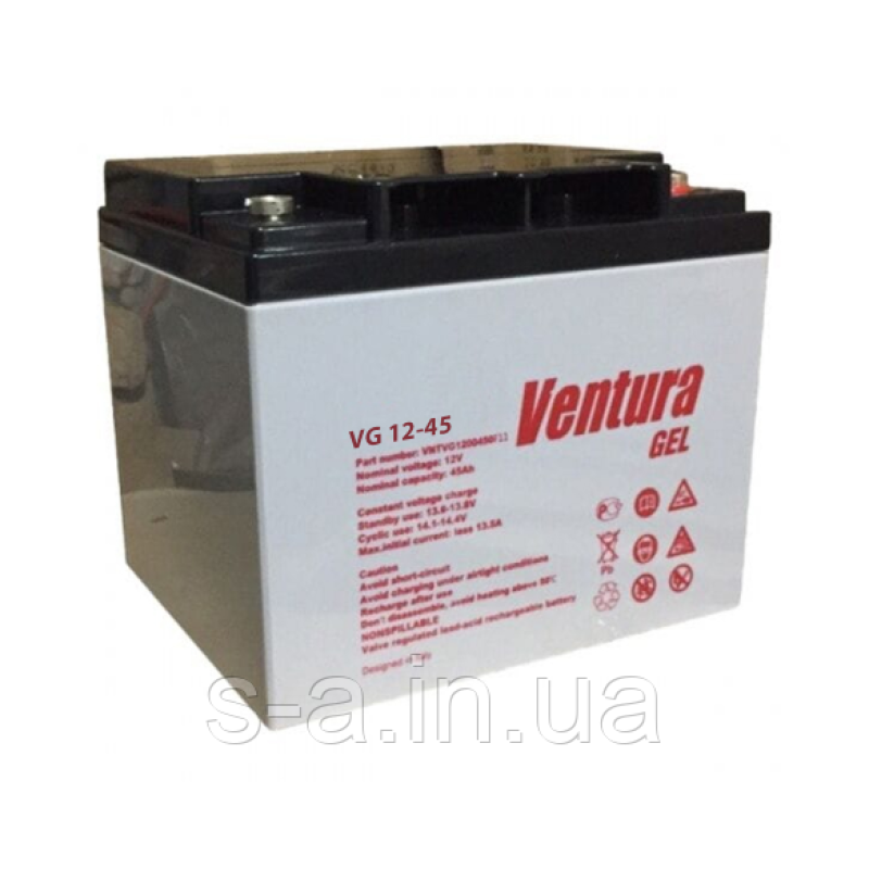 40аг Гелевий акумулятор Ventura для систем резервного та автономного живлення, СЕС, GPL12-40 GEL 40A*год 12В, GEL