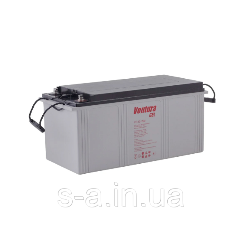 200 А·год Гелевий акумулятор Ventura для систем резервного та автономного живлення, СЕС VG 12-200 Gel 12V 200A, GEL