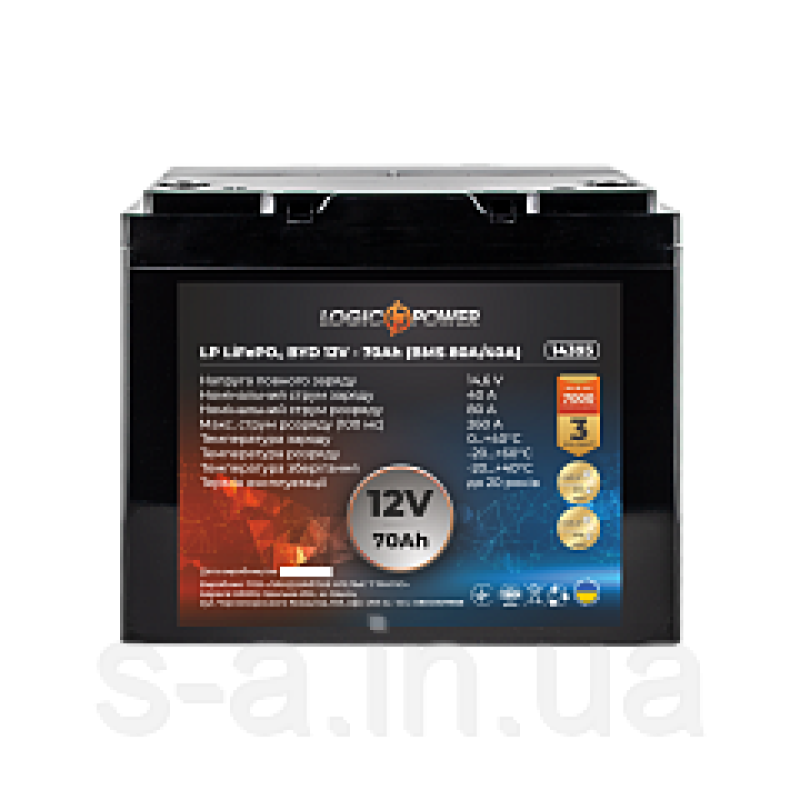 Акумулятор LP LiFePO4 12 V — 50 Ah (BMS 80A/40А) пластик
