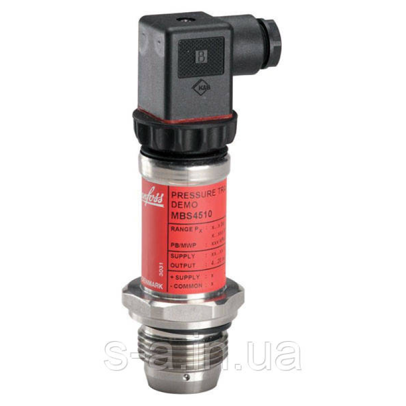 Датчик тиску MBS 4510 Danfoss, 0 — 2,5 бара, 060G2423 для харчової промисловості з промиваною діафрагмою