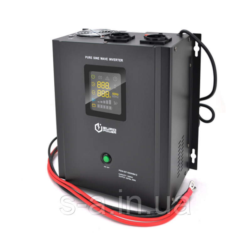 ДБЖ з правильною синусоїдою Europower PSW-EP1000WM12 (700 Вт) 10/20А, настінний, під зовнішню АКБ 12В, Q1 (410