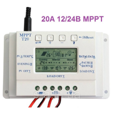 20А 12/24В MPPT Контролер заряду сонячних батарей (модулів) з Дисплеєм Контролер заряду для сонячних модулів
