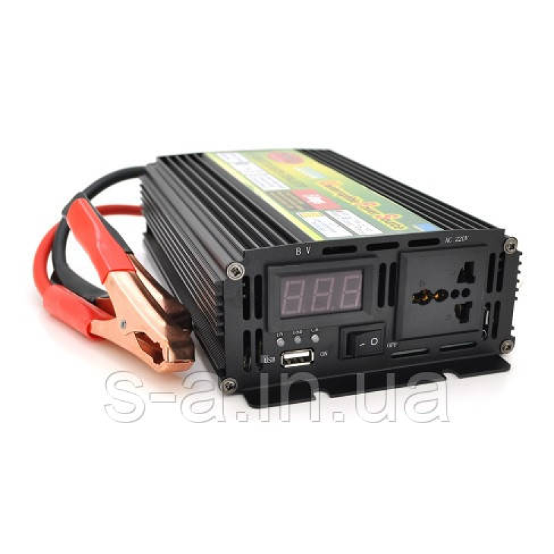 Інвертор напруги Voltronic Wm-3200(1900Вт)+Charge 8A, 12/220 з апроксимованою синусоїдою, 1 універсальна розетка+USB, клеми + крок Інвертор напруги Voltronic Wm-3200(1900Вт)+Charge 8A, 12/220 з апроксимованою синусоїдою, 1 універсальна розетка+USB, клеми + крок