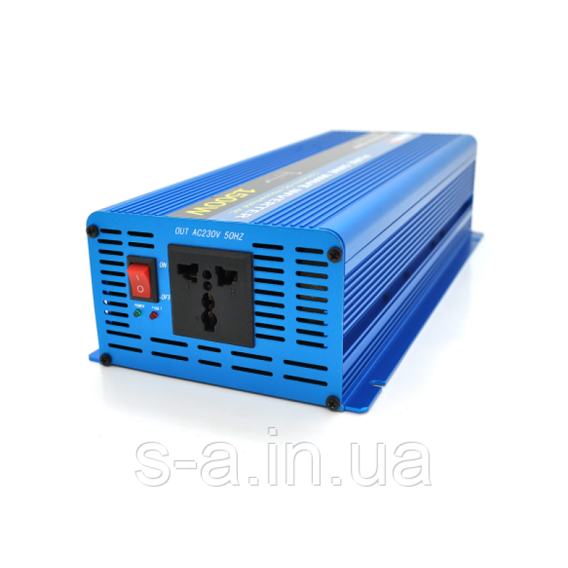 Інвертор напруги NV-1500(900 Вт) з правильною синусоїдою, 12/220V, 1 універсальні розетки, Клеми, Box