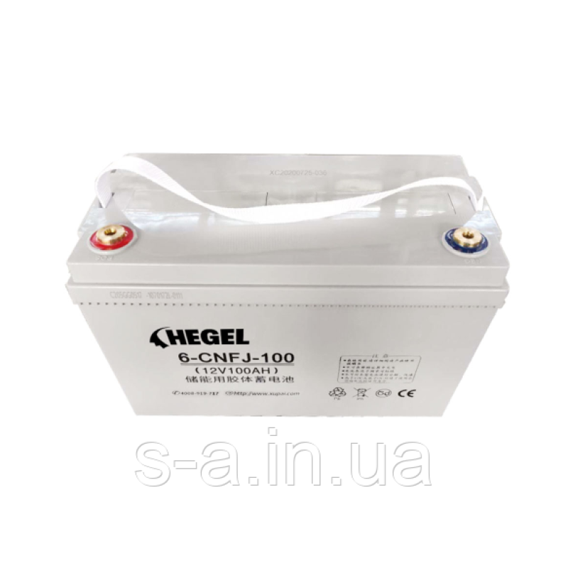 100А·год Акумуляторна батарея HEGEL GEL 100-12 12V 100Ah (330x171x220 mm), 30kg