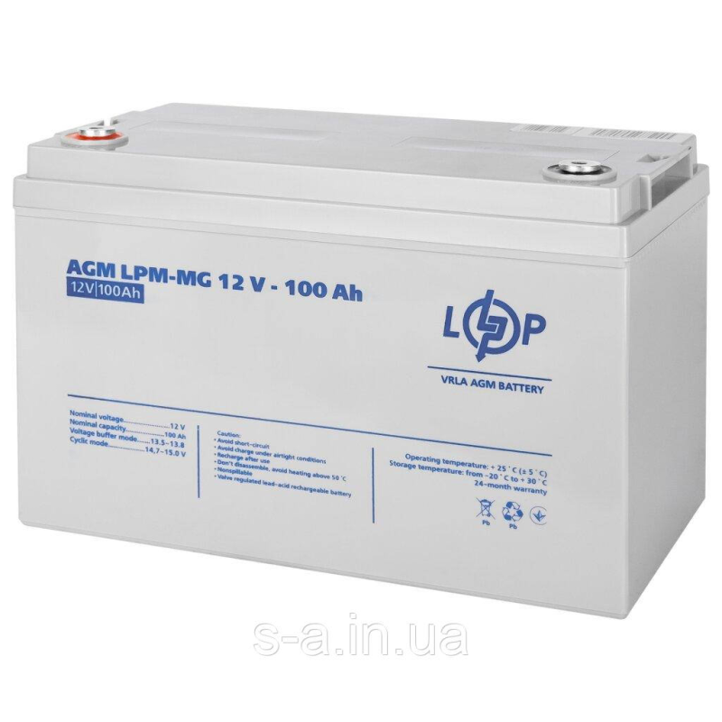 150 А·год мультигелевий LPM-MG 12V — 100 Ah 100A·год 12 В, GEL